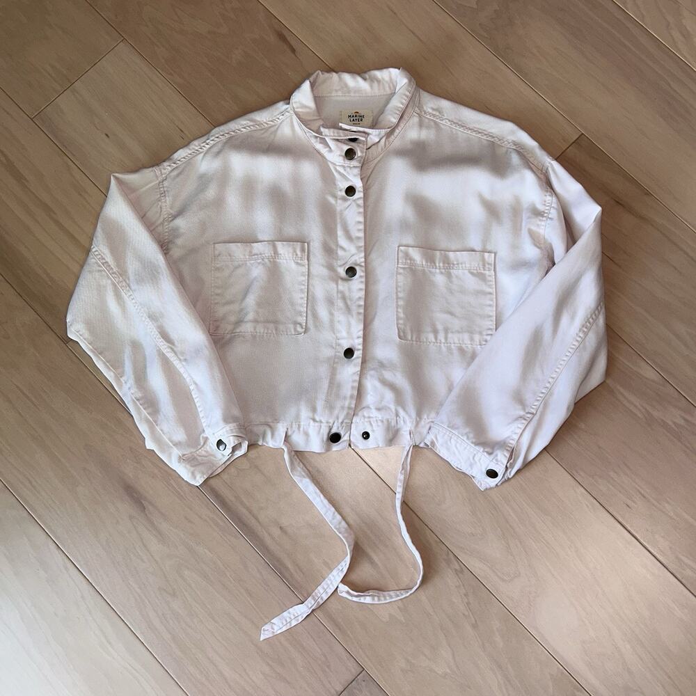 Marine Layer Drapery Snap Utility Jacket In Pink Women’s Medium